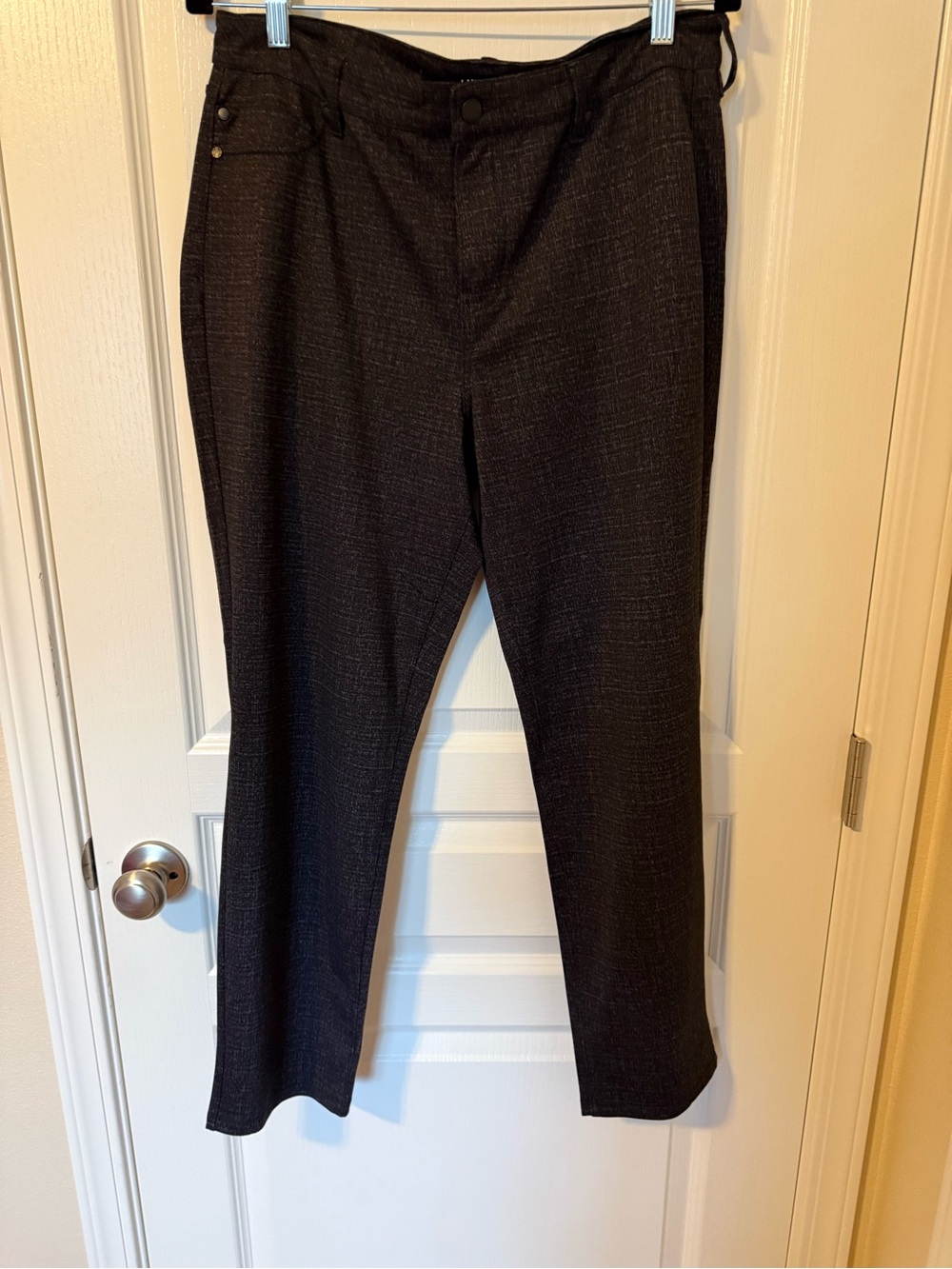 Liverpool Black Textured Straight Trousers
